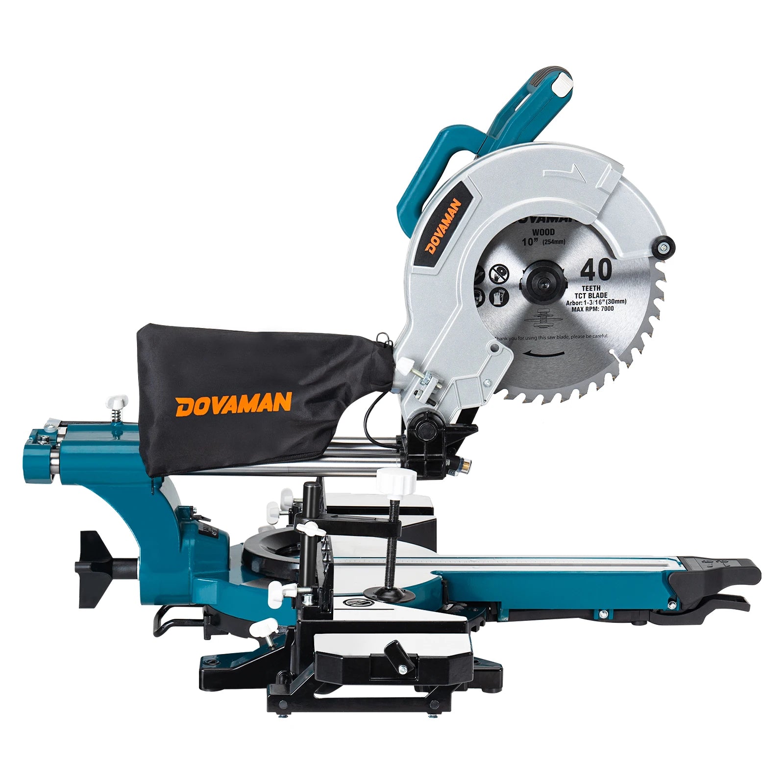 DOVAMAN 10″ Sliding Compound Miter Saw, Power Tool, Laser Guide, 3 TCT Blades, 5000/3200RPM, 0–45° Bevel
