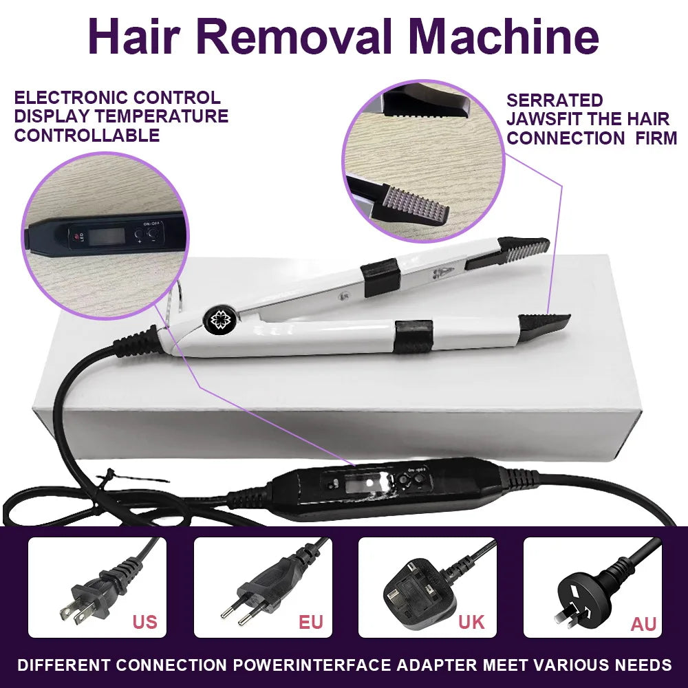 Complete Hair Extension Machine with UV Light V Light Tools Glue and Curing Lighter for Easy Hair Extensions