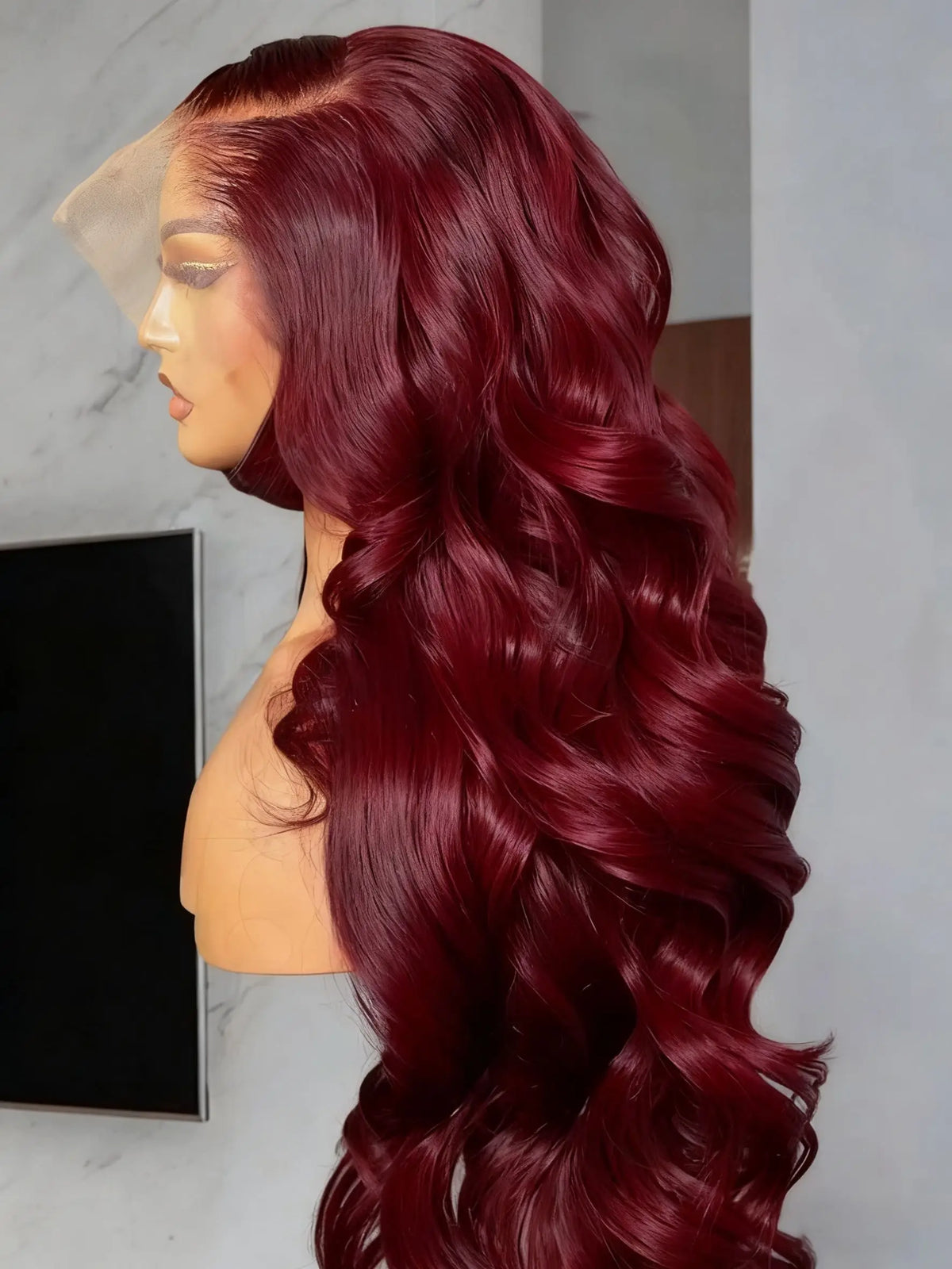 99j Burgundy 13x6 HD Lace Frontal Human Hair Wig Body Wave 200 250 Density 30 40 Inch Red Colored Lace Frontal Wigs Brazilian