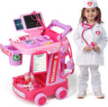 Doctor Kit for Toddlers Ages 2 3 4 5, Pretend Kids Doctor Playset with Cart, Costume and Stethoscope, Role Play Medical Toys Bir