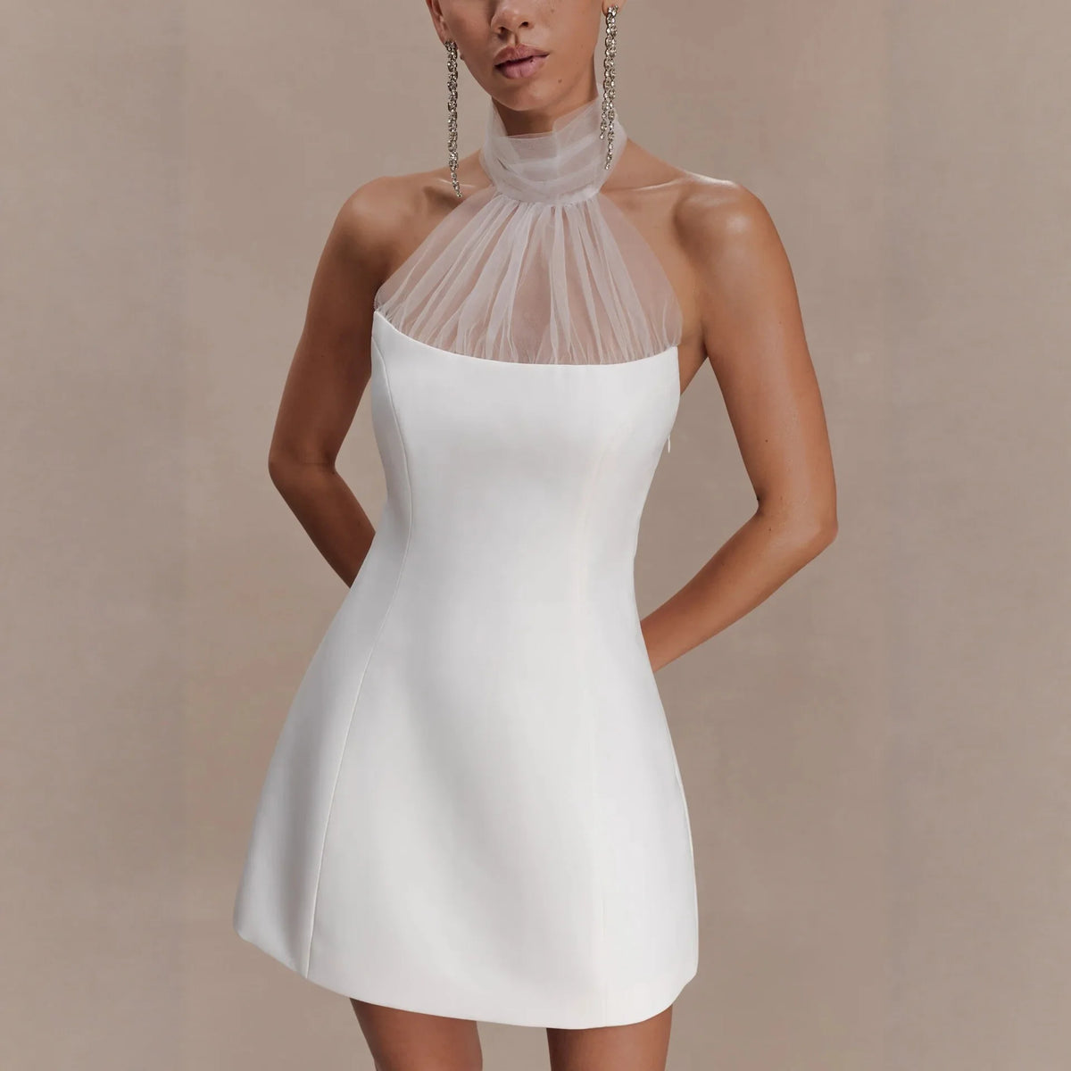 2026 Women Dress New Fashion Pure Color Sexy Strapless A Line Short Skirt Simple Stylish Exquisitely Fitted Elegant Attire
