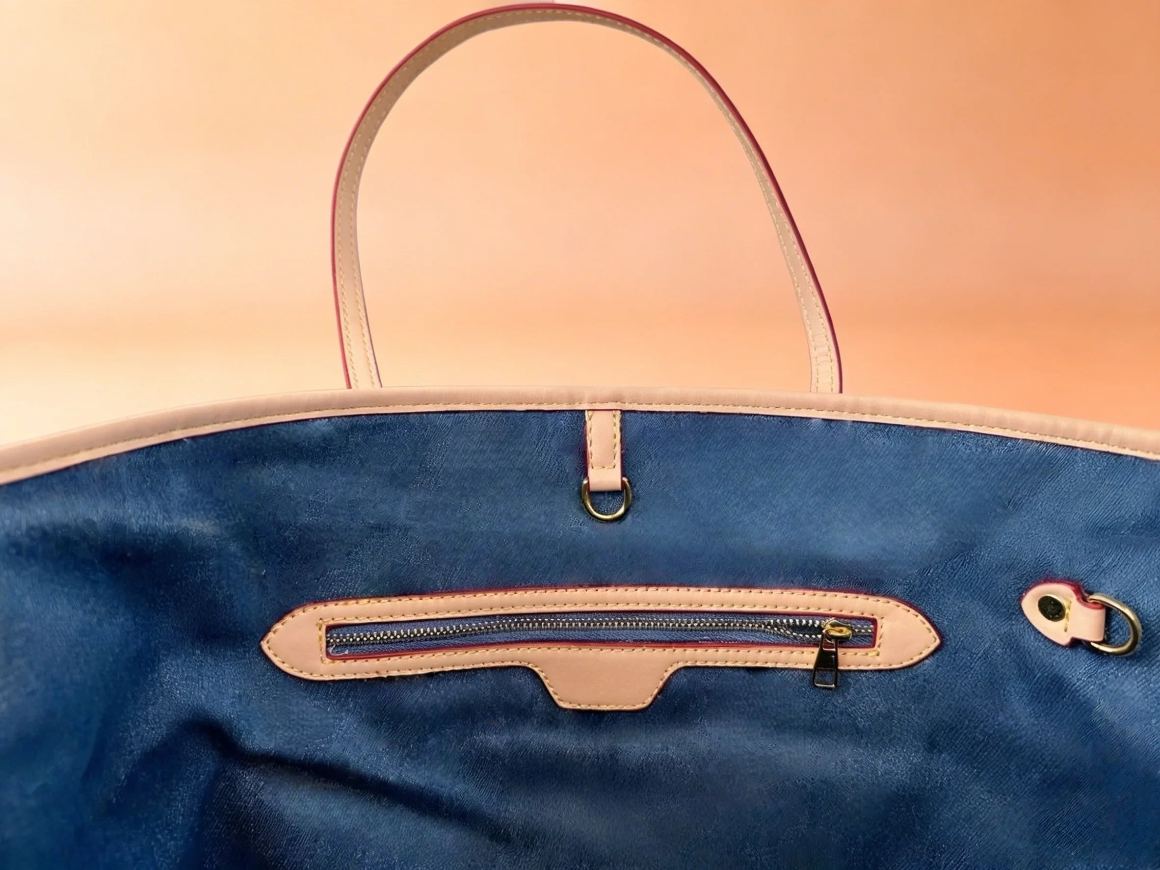 Women Casual Denim Tote Bag Lightweight Travel & Shopping Bag with Inner Pouch Size：31×28cm
