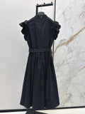 Stylish And Casual Vacation-style Long Dress New Spring 2026 Style Stand Collar Single-breasted Dress For Women