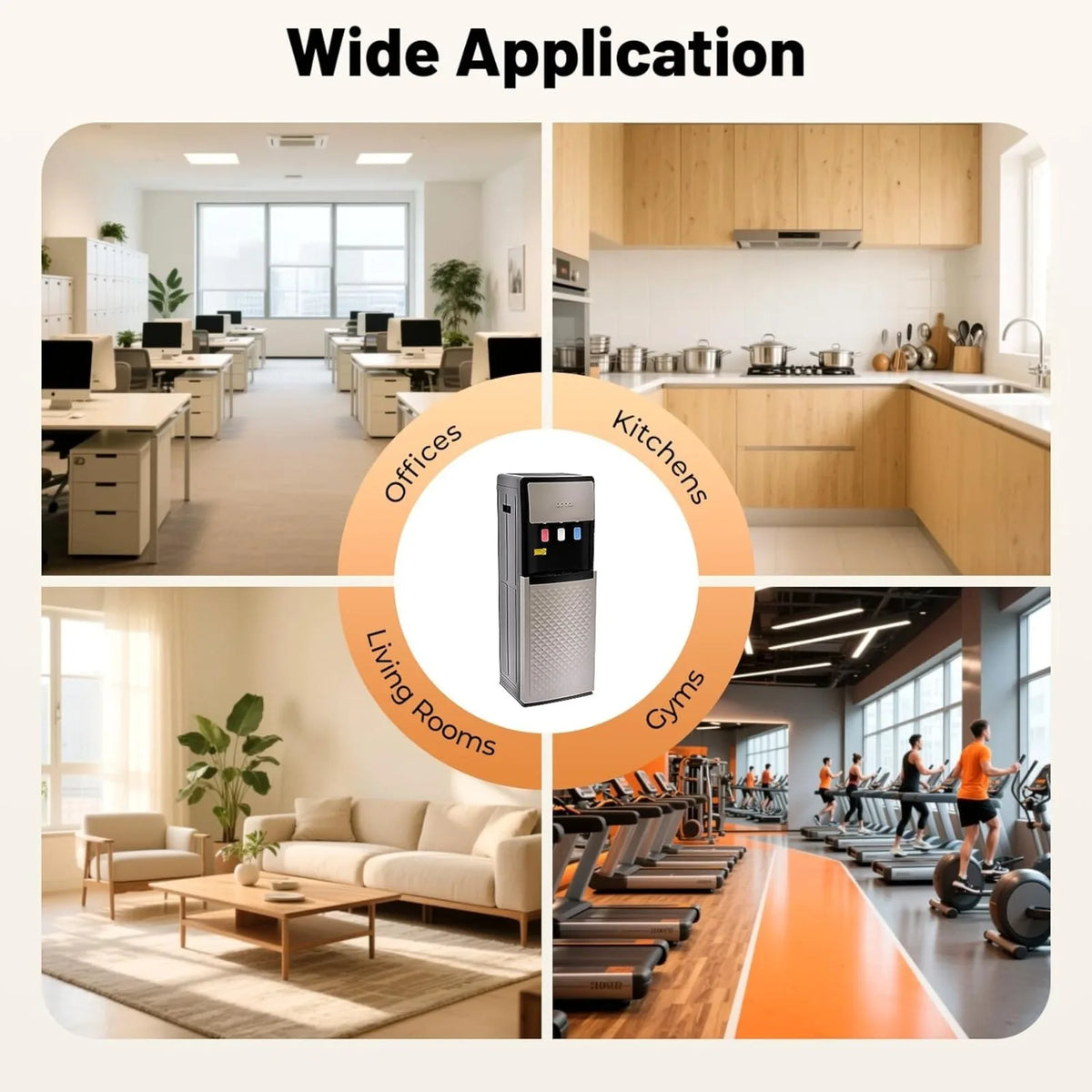 Bottom Loading Water Cooler Dispenser, 3 Temperature Settings - Hot, Cold & Room Water, Ideal for Office, Home, Living Room