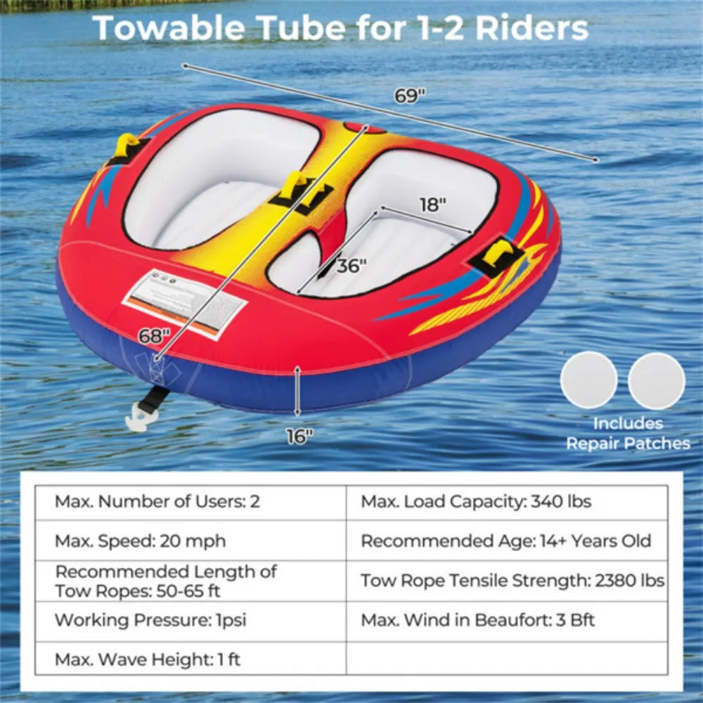 Double inflatable tow kayak Enhanced Water Fun for thrilling water adventures across oceans lakes rivers or pools