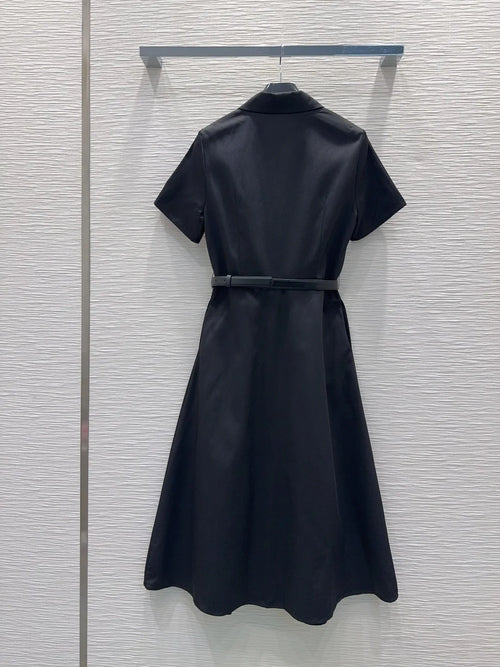 2026 Spring New Arrival French-Style Ladylike Shirt Dress — Waist-Defining Slimming Mid-Length Skirt With An Elegant Flared Hem