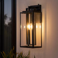 Dusk to Dawn Outdoor Wall Sconce Waterproof Wall Lantern 2-Lights, 20" Large Outside Modern Wall Mount Light, 1-Pack