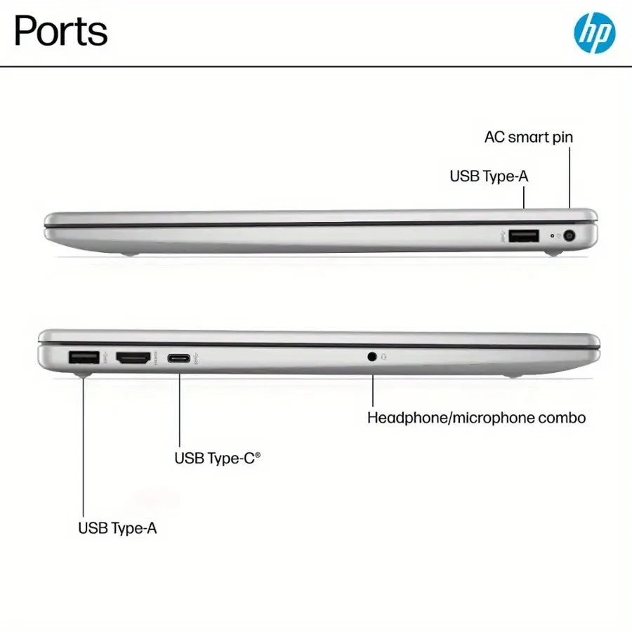 HP 15.6" HD TouchScreen Business Laptop, Intel Core i3-1315U, 16GB DDR4 RAM, 1TB SSD, Wi-Fi 6, Windows 11 Home, Natural Silver