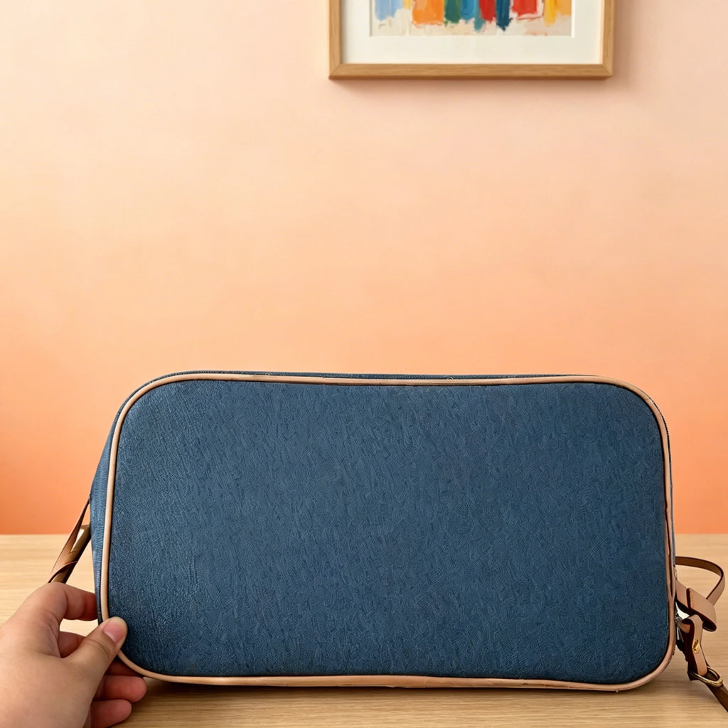 Women Casual Denim Tote Bag Lightweight Travel & Shopping Bag with Inner Pouch Size：31×28cm