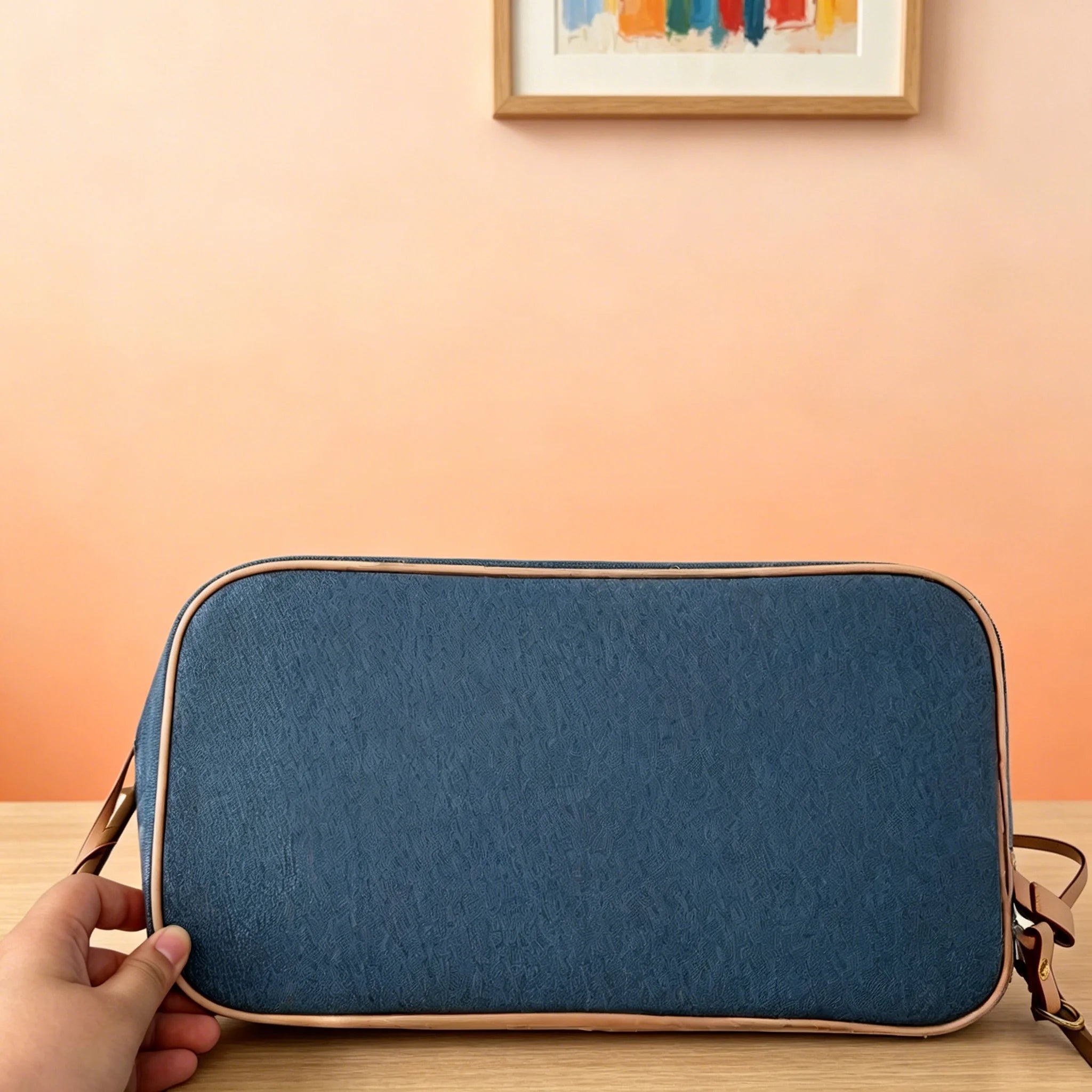 Women Casual Denim Tote Bag Lightweight Travel & Shopping Bag with Inner Pouch Size：31×28cm