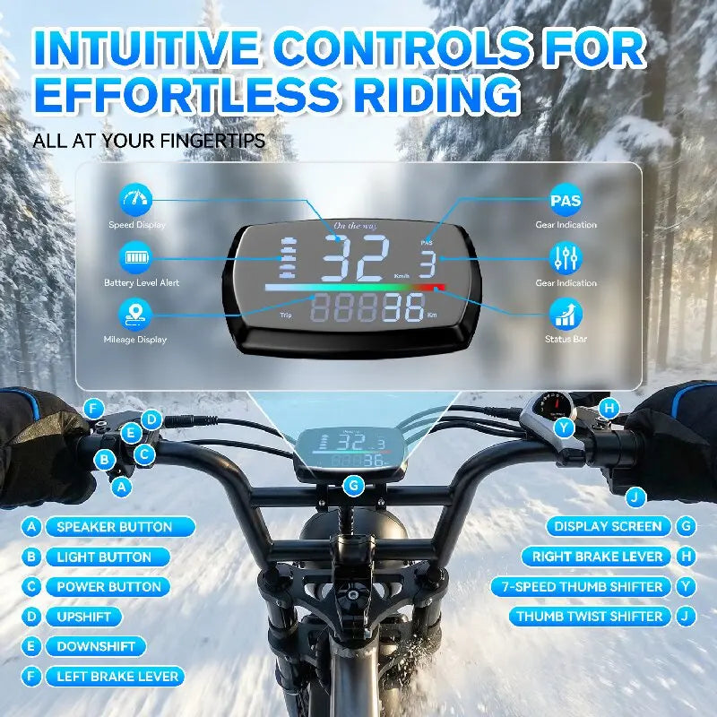 ZEFIORA 2000W Adult Electric Bike, 48V 20Ah 60 Miles Electric Bicycle,20" Fat Tire Full Suspension Electric Mountain Bike