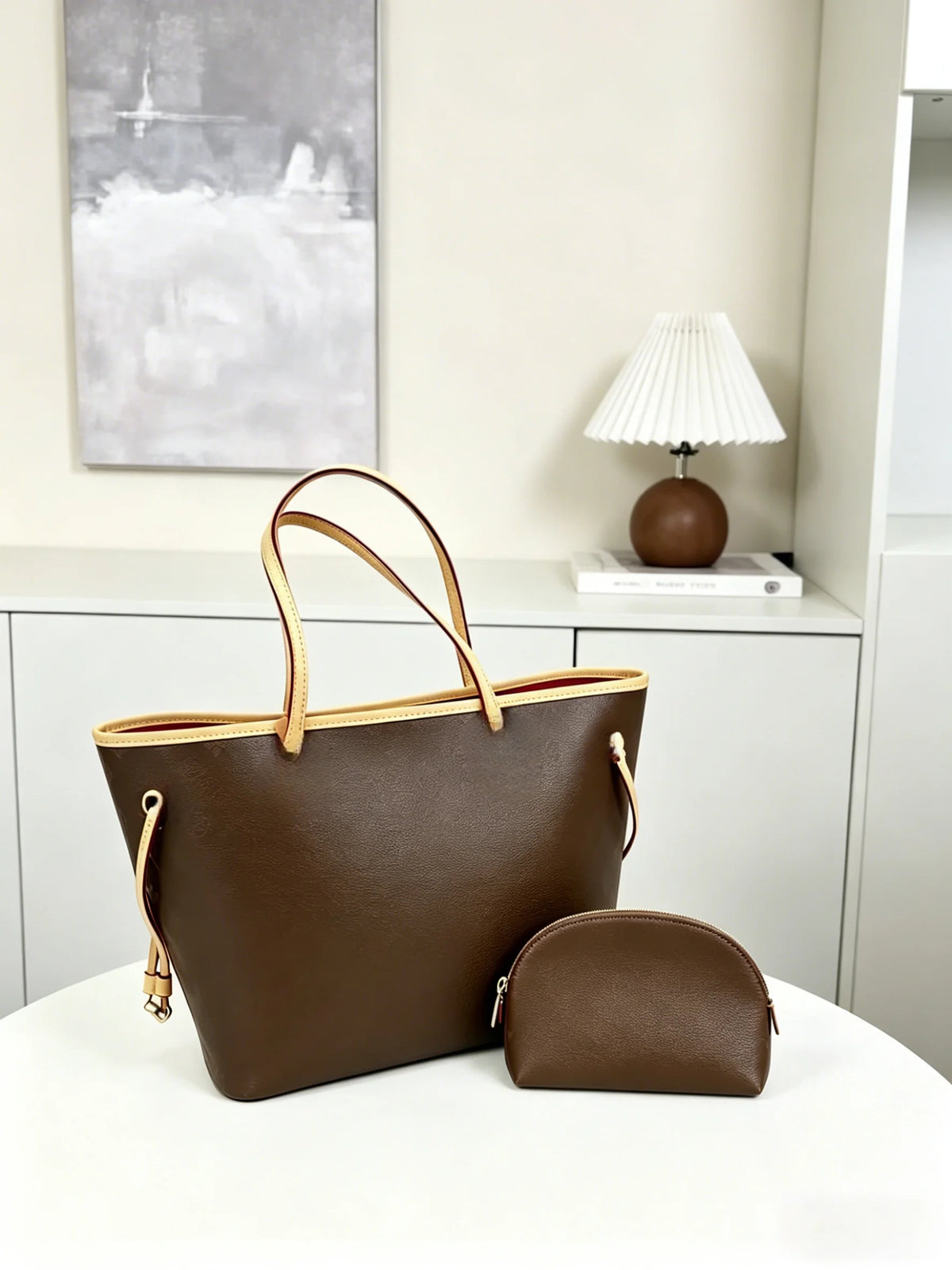 Women Large Capacity Tote Bag Single Shoulder Handbag With Coin Purse Size: 32*28cm