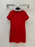 2026 Women Dress Summer New Style Fashionably Simple With Diamond Set Sequins Round Neck Short Sleeve Straight Skirt