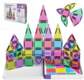 Hotfree Mini Magnetic Tiles Building Blocks 40PCS - Montessori Educational Magnet Travel Construction Set with Iron Storage Box