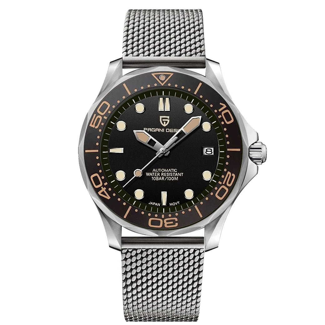PAGANI DESIGN 2026 New 007 Mechanical Watches Men Retro Luxury Automatic Watch For Men AR Sapphire crystal Waterproof Clock Man
