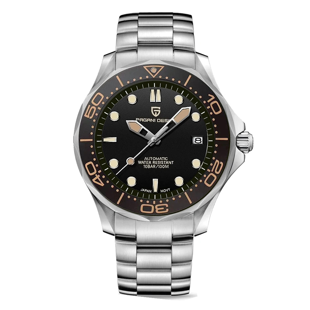 PAGANI DESIGN 2026 New 007 Mechanical Watches Men Retro Luxury Automatic Watch For Men AR Sapphire crystal Waterproof Clock Man