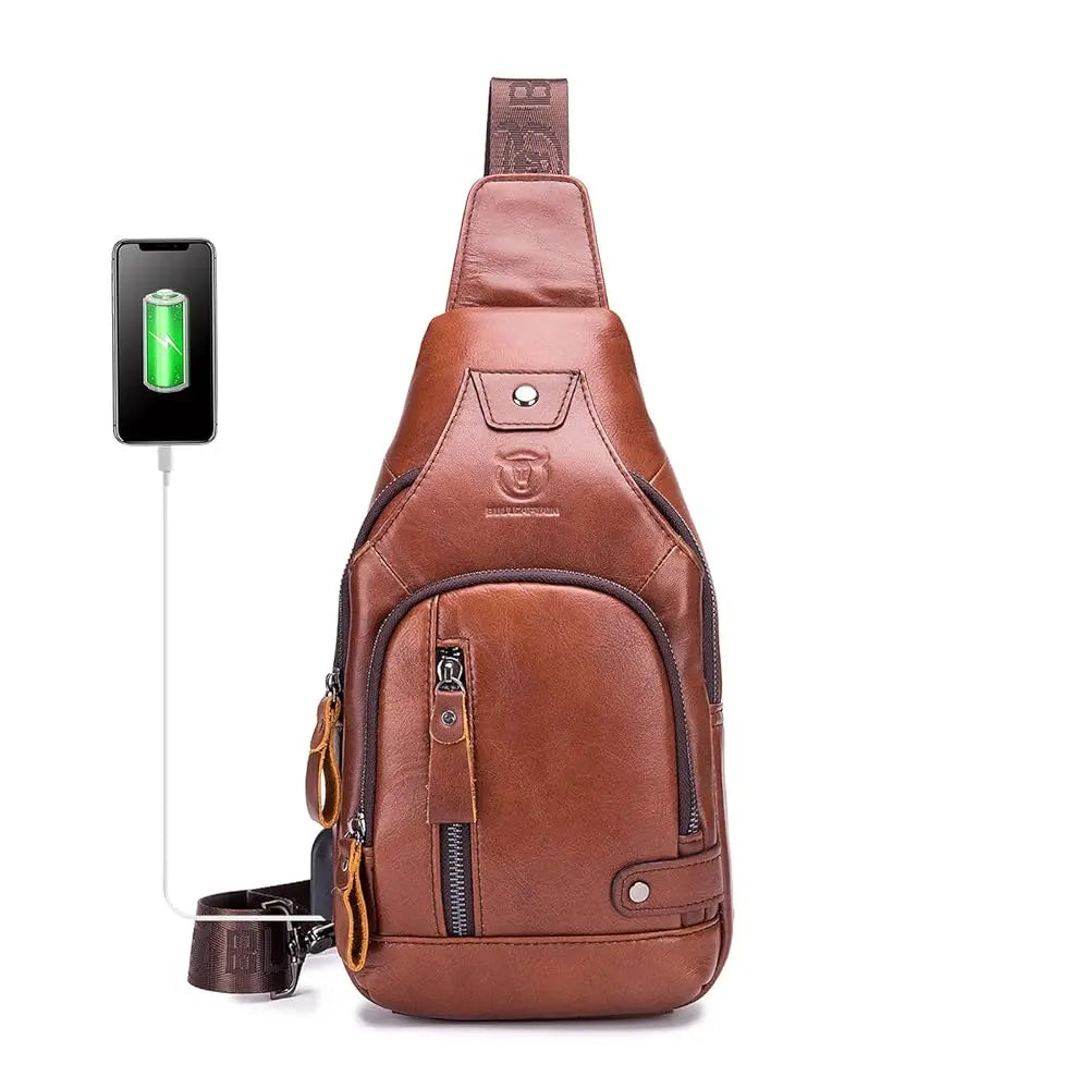 Genuine Leather Sling Bag for Men