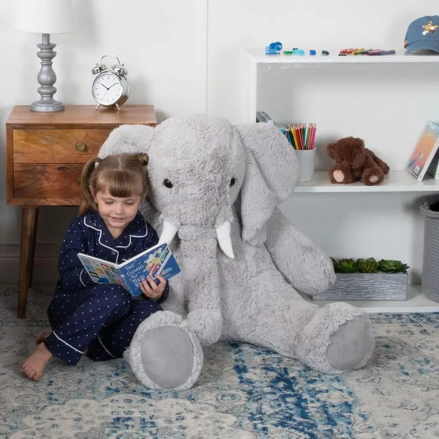 Vermont Teddy Bear Giant Elephant Stuffed Animal 4 Foot Big Stuffed Elephant Plush from Giant Cuddle Collection Collectible Plu