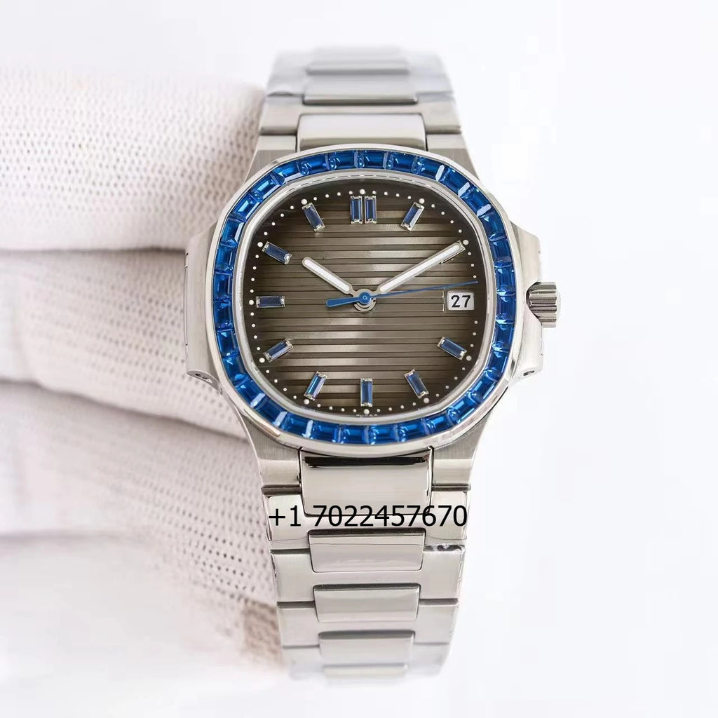 Top Designer Custom Logo Luxury Automatic Mechanical Stainless Steel Luminous Diver Watch with Calendar