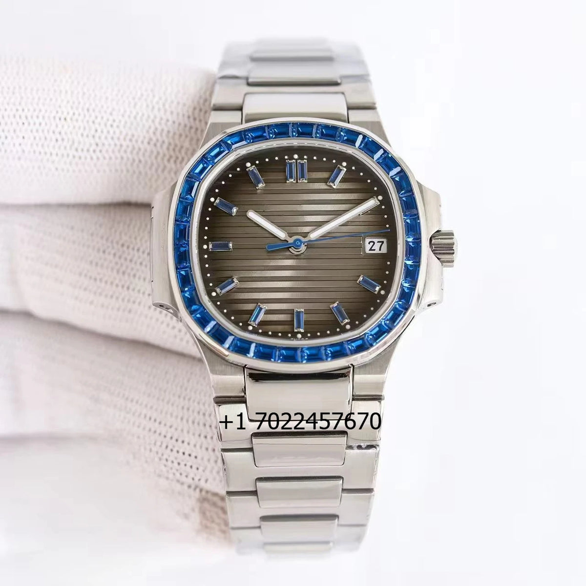 Top Designer Custom Logo Luxury Automatic Mechanical Stainless Steel Luminous Diver Watch with Calendar