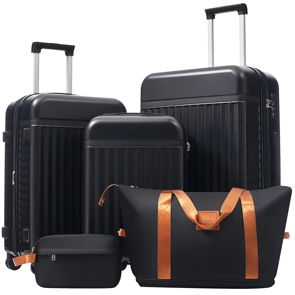3PCS Front Opening Hardside Expandable Luggage Set Carry on Suitcase USB Port TSA Lock Spinner Wheels & Handle Bag