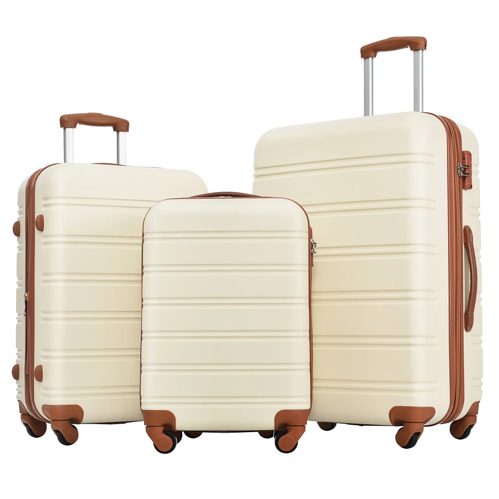 3 Piece Gradient Color Hardshell Luggage Set Expandable with Spinner Wheels TSA Lock Lightweight 20/24/28 Inch