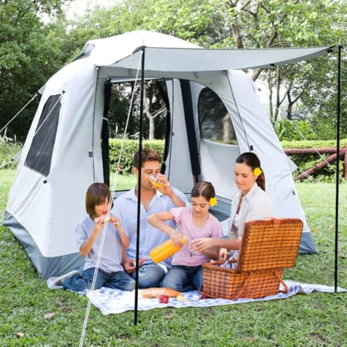 3-4 Person Automatic Inflatable Camping Tent Glamping Outdoor 4 Season Air Blow Up Tent with Rainfly Windproof Quick Setup Dura