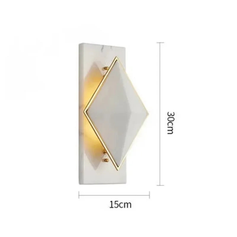Led Wall Lamps Minimalist Creative Diamond Marble Lighting Device Hotel Cafe Restaurant Home Decor Interior Lighting