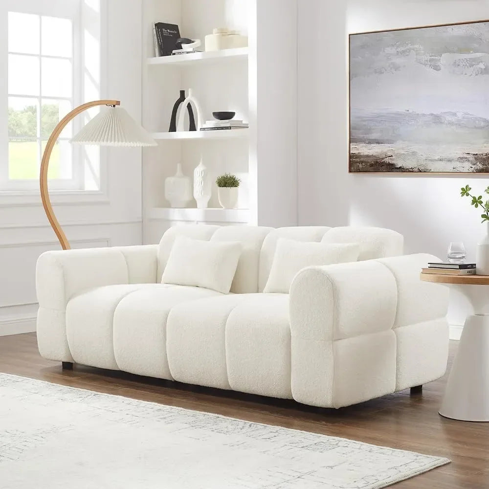 80\" Oversized Boucle Sofa Couch Modern Deep Seat Love Seat Mid-Century Cloud Couch for Living Room ComfortableCustomized