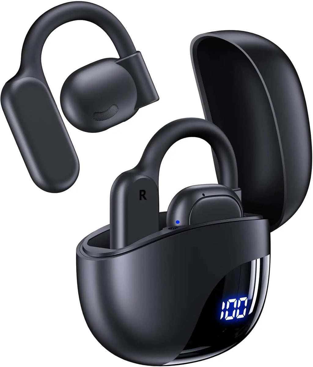 AI Translation Earbuds Real Time 164 Languages 80H Playtime Wireless Bluetooth for Travel Meeting Learning Black