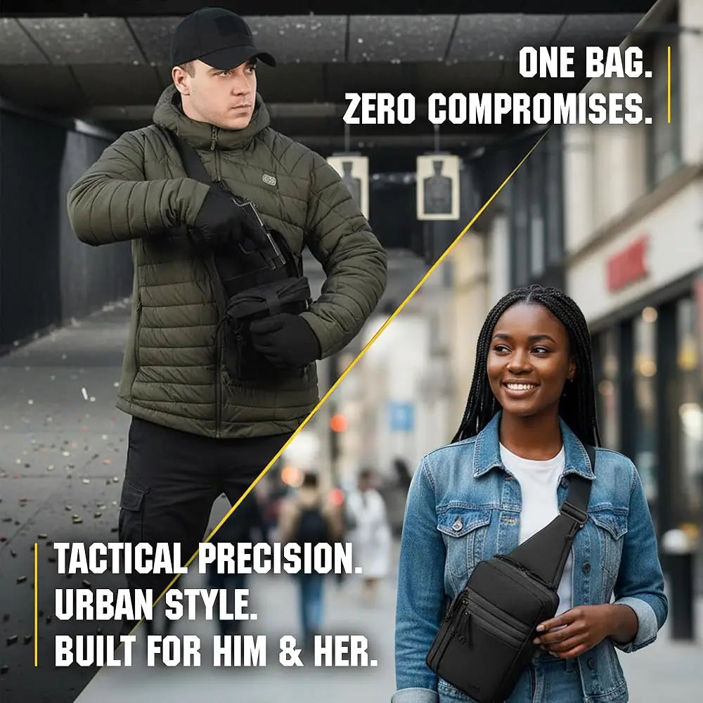 CCW Sling Bag for Men & Women - EDC Shoulder Bag Tactical - Crossbody Concealed Carry Bag - Mens Chest Pack