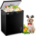 Chest Freezer WANAI 3.5 Cubic Deep Freezer with Top Open Door and Removable Storage Basket 7 Gears Temperature Control Ideal fo