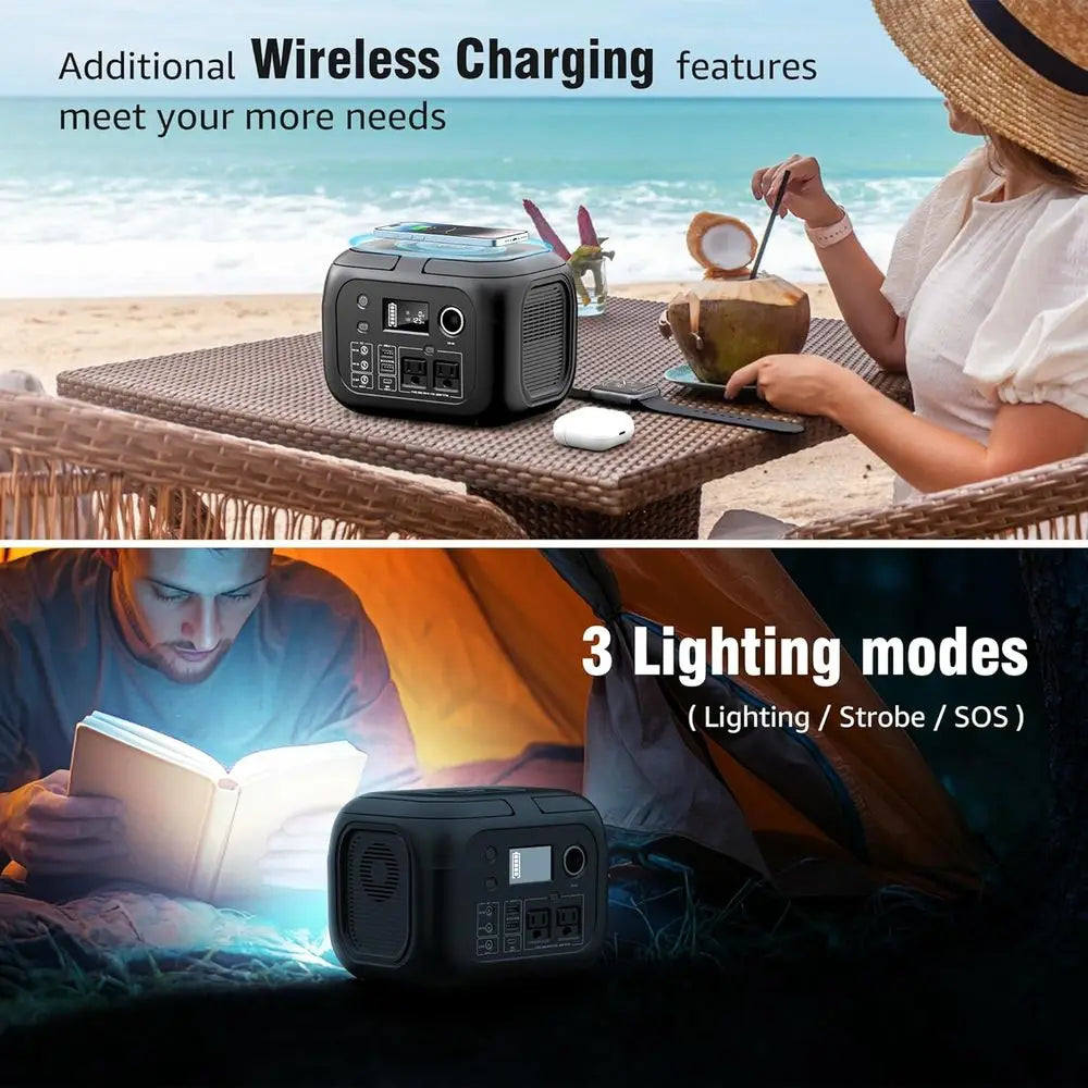 r Powered Generator 300W Peak/70400mAh, 260Wh Portable Power Station with Panels 40W Included, r Generator with AC Outlet 110V o