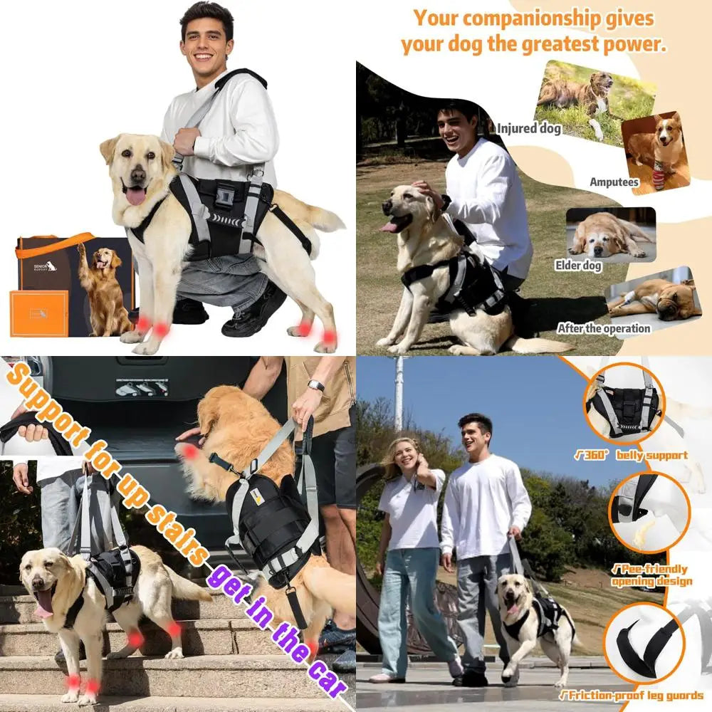Full Body Support Dog Sling Harness for Large Dogs, Stair Climbing Aid, Back Legs and Joint Injury Assistance