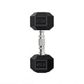 Barbell Coated Super Rubber Hex Dumbbell Weight 5LBS to 50LBS for Home Gym Black Durable and Non-Slip Design