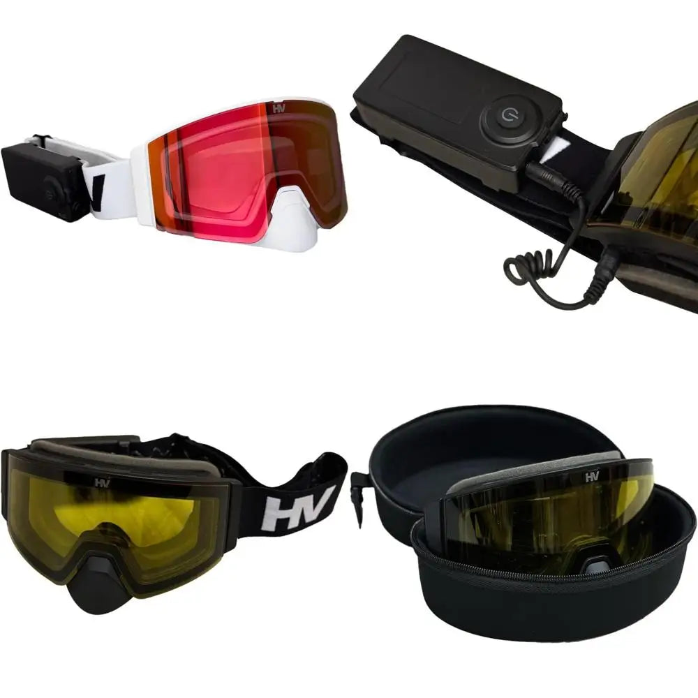 Electric Heated Snow Goggles with Anti-Fog Dual Lenses for Winter Sports Enthusiasts: Snowmobiling, Skiing, Snowboarding