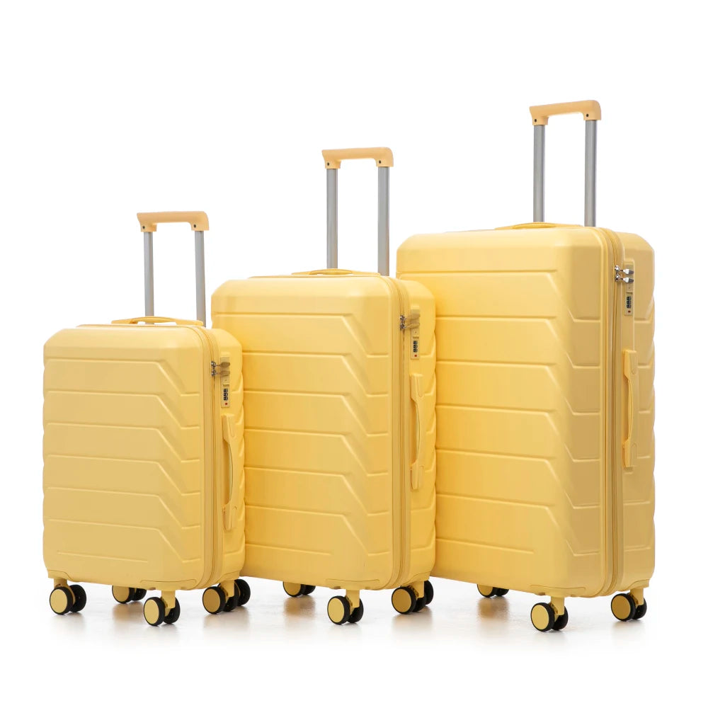 3 Piece Travel Luggage Set 20/24/28 Inch Spinner Wheels with Combination Lock Lightweight Hard Shell Suitcase