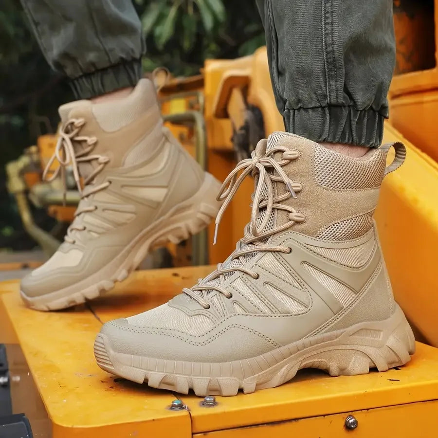 Men's Desert Training High-Top Boots Outdoor Hiking and Mountaineering Boots Lightweight and Comfortable Trekking Shoes