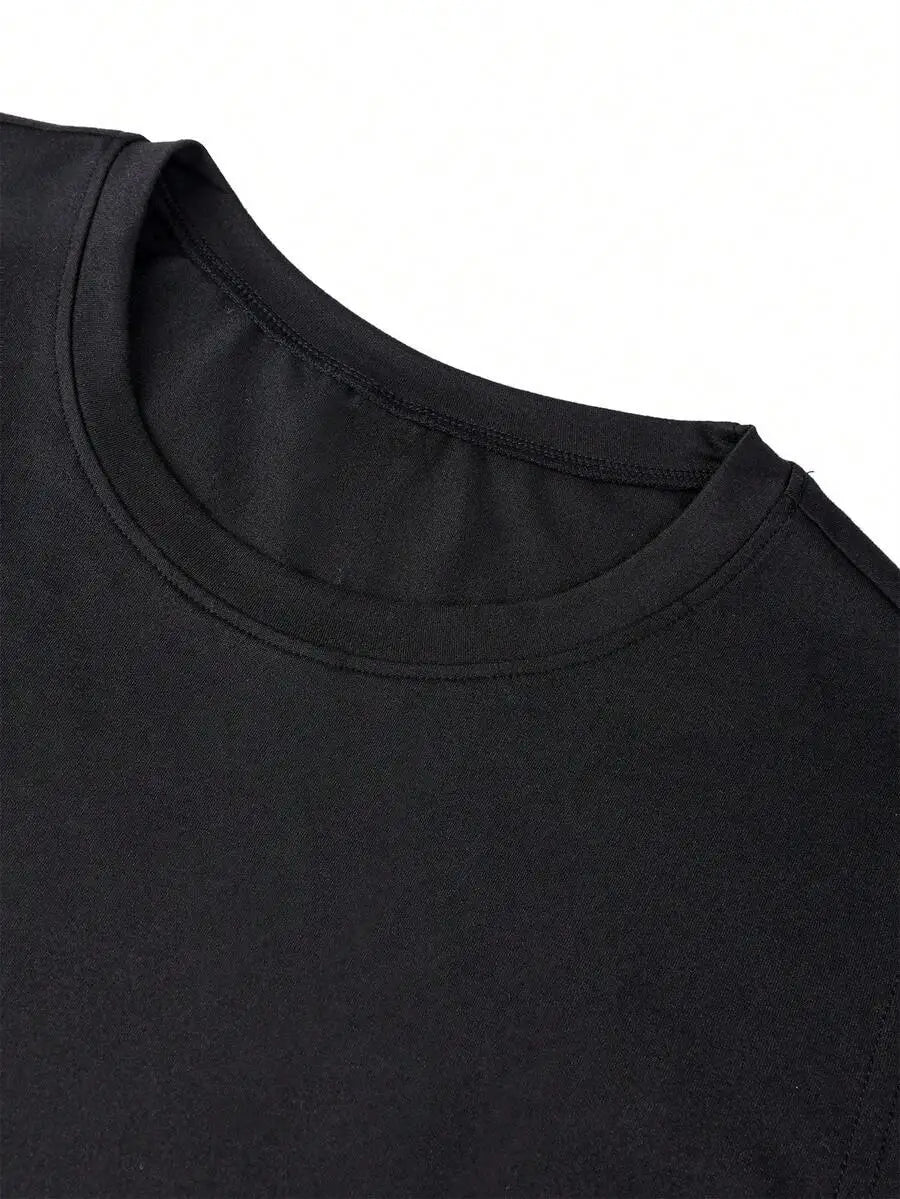 Men's Black Sleeveless Tank Top with Minimalist Color Bar Graphic