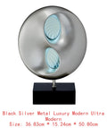 Ultra-Modern LED Table Lamp with Infinity Mirror, Black and Silver Finish, Antique Night Light for Bedroom Use