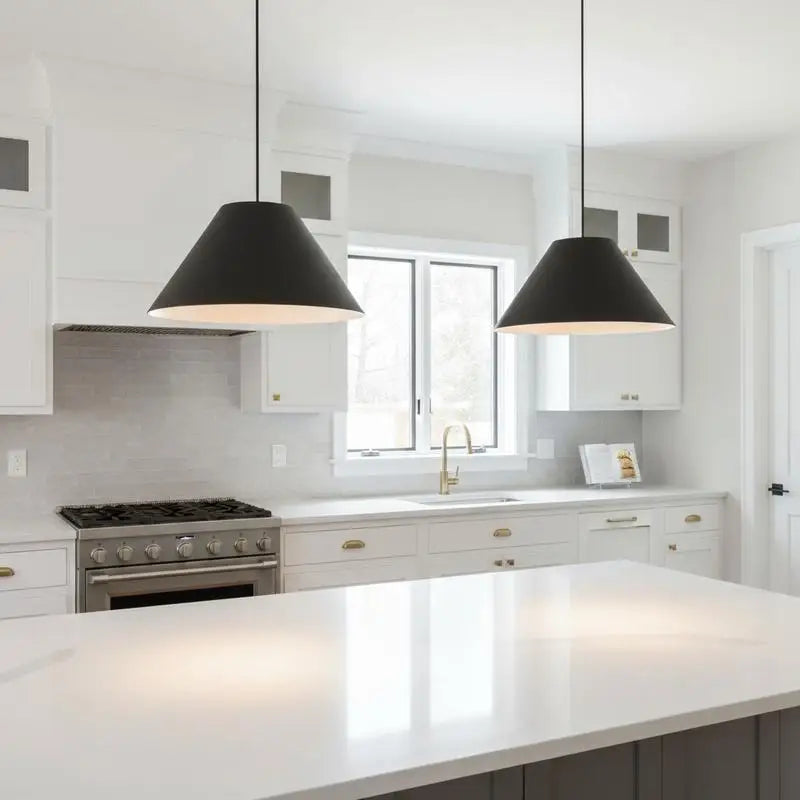 22" Dia Integrated LED Black Pendant Light Fixture