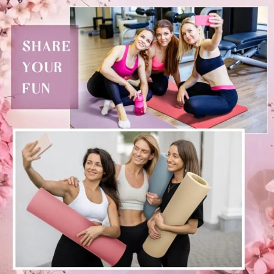 24 Pack 68 x 24 Yoga Mat Bulk 4mm Thick Extra Long Sports Mat Anti Slip Tear Resistant Yoga Exercise Set for Fitness Stretching