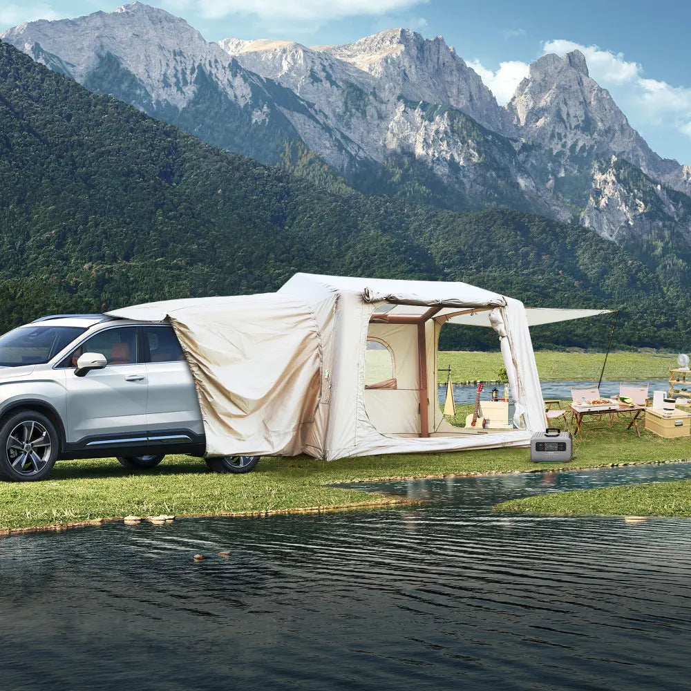 Inflatable SUV Camping Tent Easy Setup 4 Season Waterproof Oxford Glamping 4/6/8 Person