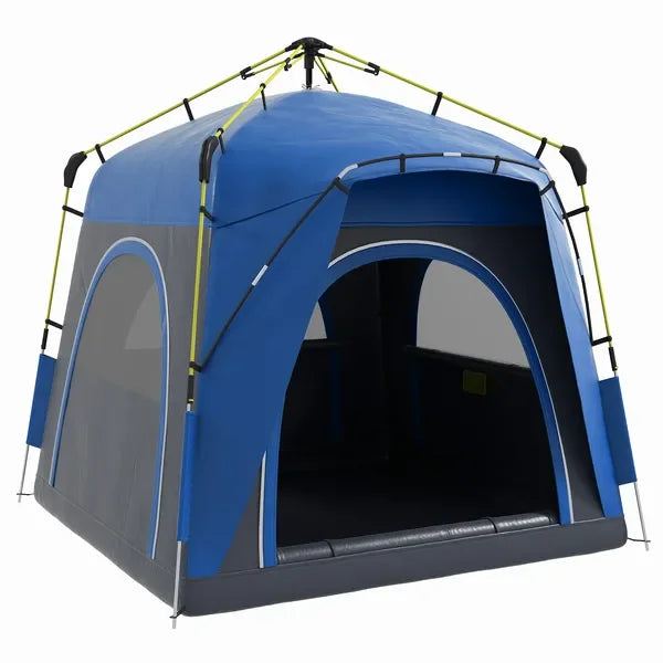 4 Person Pop Up Tent Automatic Hydraulic Quick Setup Camping Family Travel Shelter with Windows Carry Bag Included Outdoor
