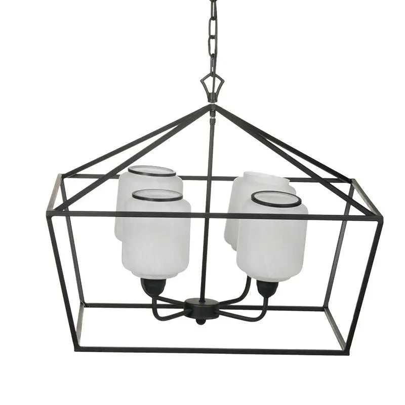 26"x26"x21.9" Iron Chandelier, Sleek Industrial Hanging Light for Kitchen, Dining Room, Foyer, Bulb Not Included, Contemporary