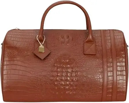 TSA Approved Premium Vegan Leather Travel Duffel Bag, Carry-On Size for Men and Women, Gold Hardware, Ideal for Tote & Carry Nee