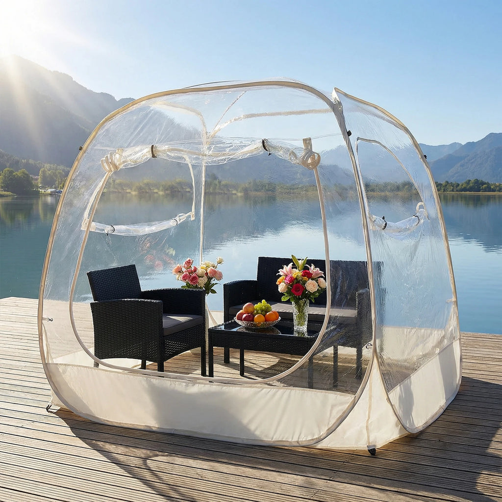 Cold Protection Camping Tent 5x5ft Large Oversize Clear Bubble Tent 2-4 Person for Soccer Football Games Outdoor Events