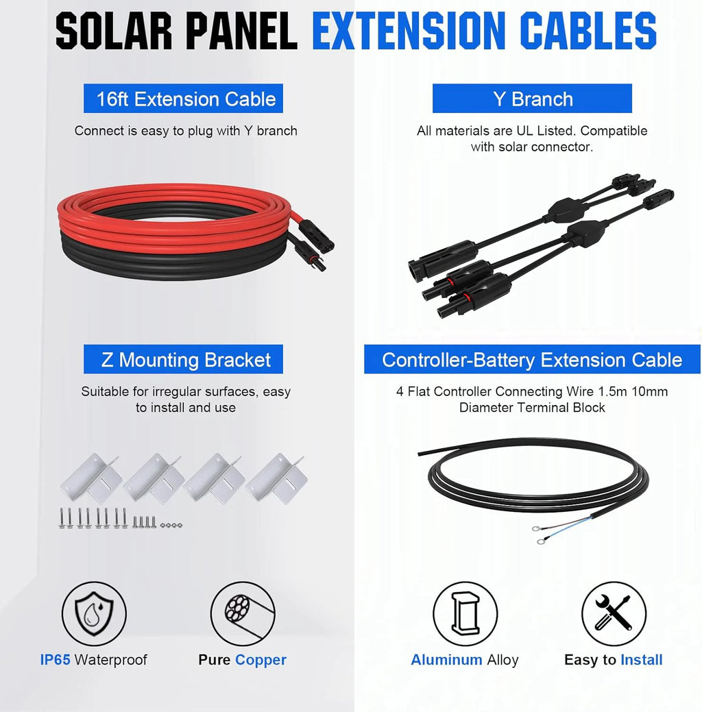 ECO-WORTHY 400 Watt 12 Volt Premium Solar Panel Kit 400W 12V Solar Power Off Grid System for Home, RV, Boat