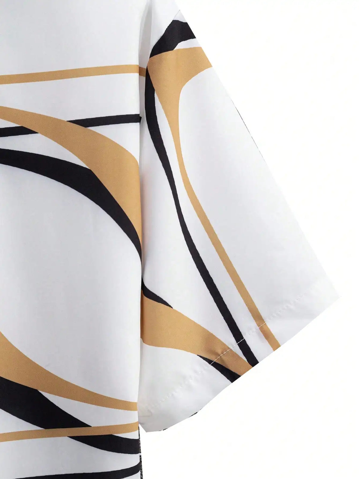 Men's Short Sleeve Casual Shirt with Abstract Geometric Print, Lightweight Breathable Fabric