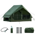 Inflatable Camping Tent with Hand Pump Waterproof Outdoor Blow up Tent Ox 4 Season Air Tent Cabin House with Mesh Windows and D